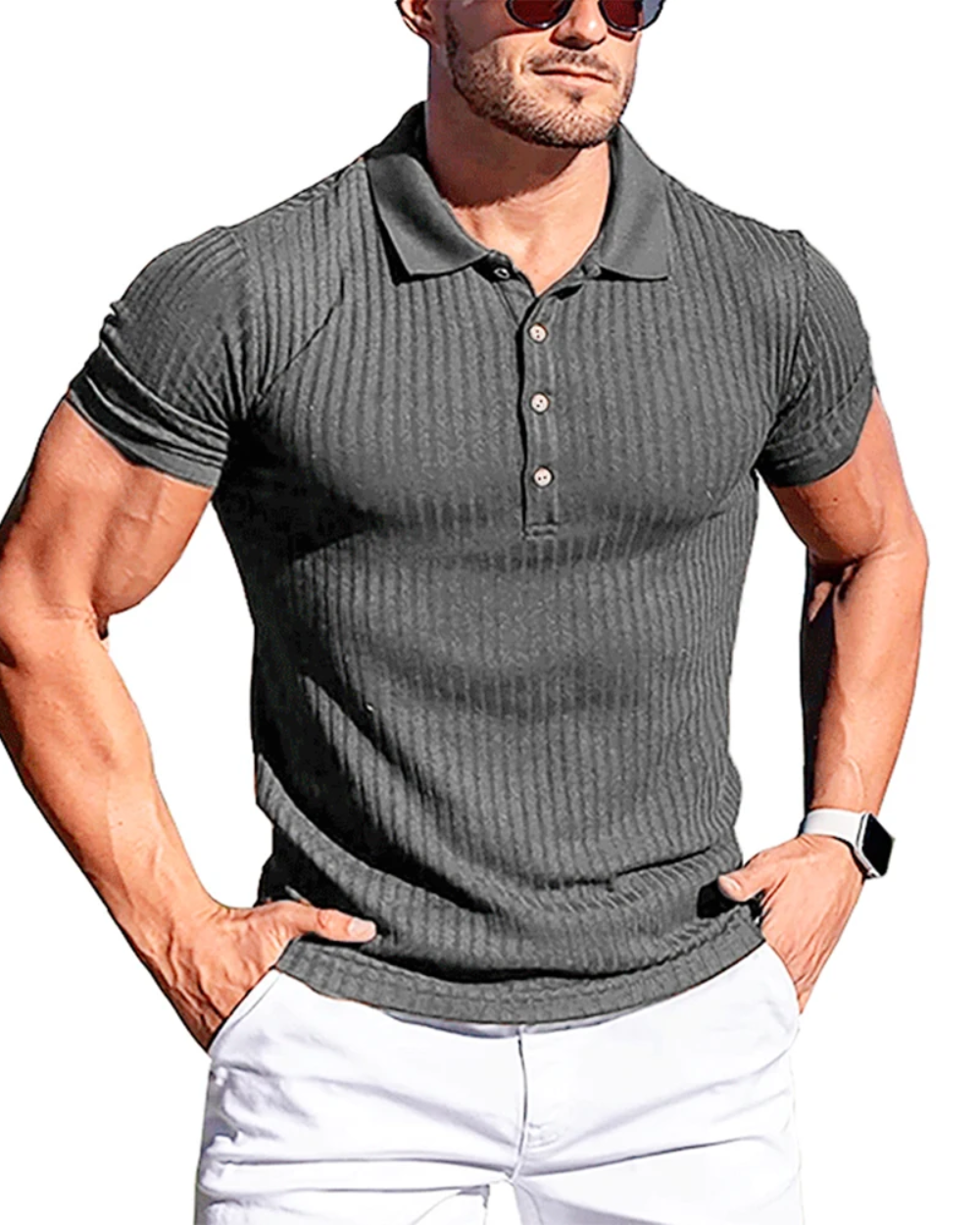 Elegantní Pánská Polo Košile s Pruhy