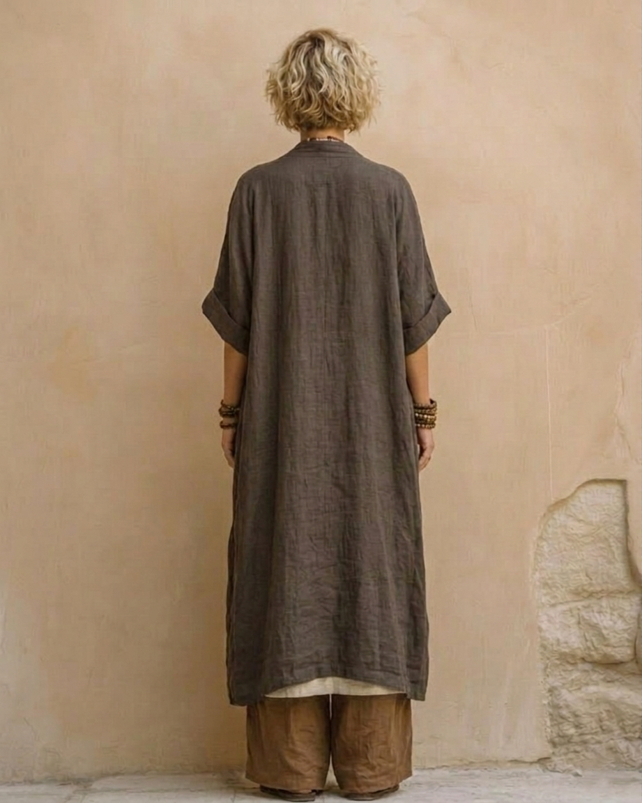 Giulia - Sada Tří Kousků Boho Nomád Šedé a Hnědé s Tribálním Vzorem
