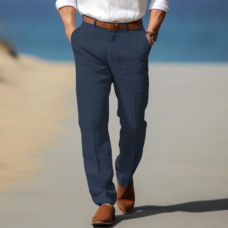 Elegantní Lněné Kalhoty