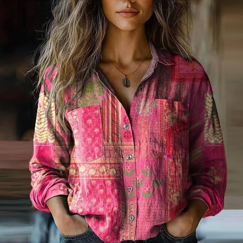 Anette | Vintage Tiskovaná Blůza