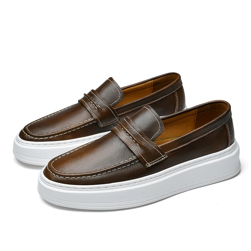 Kožené lodní boty Slip-On