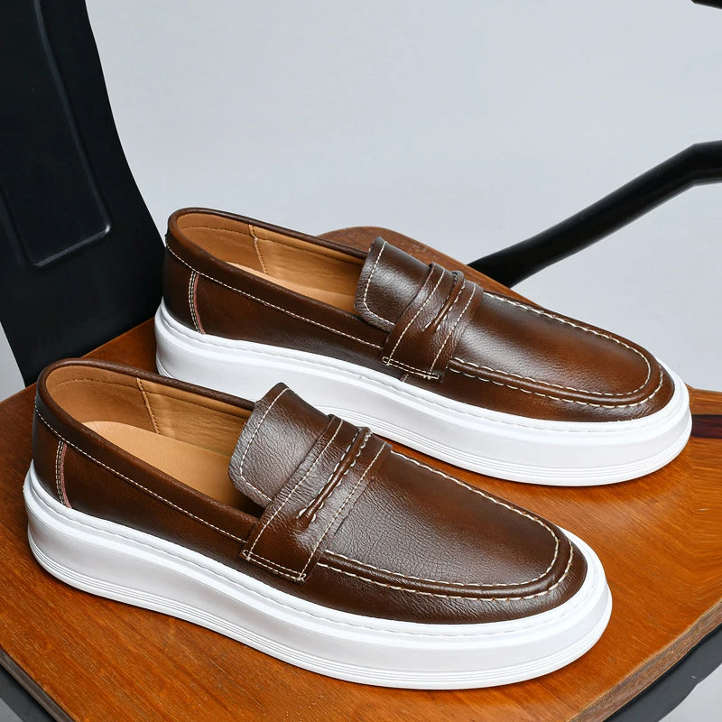 Kožené lodní boty Slip-On