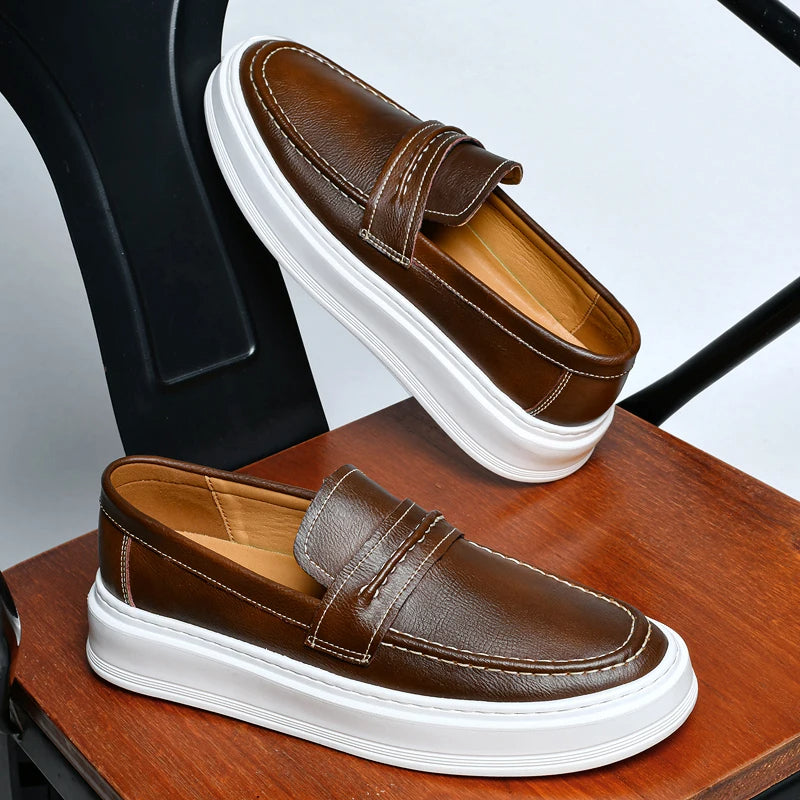 Kožené lodní boty Slip-On