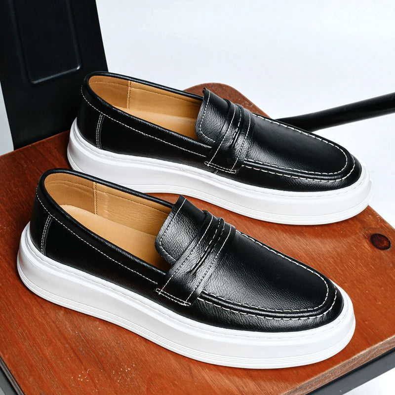 Kožené lodní boty Slip-On