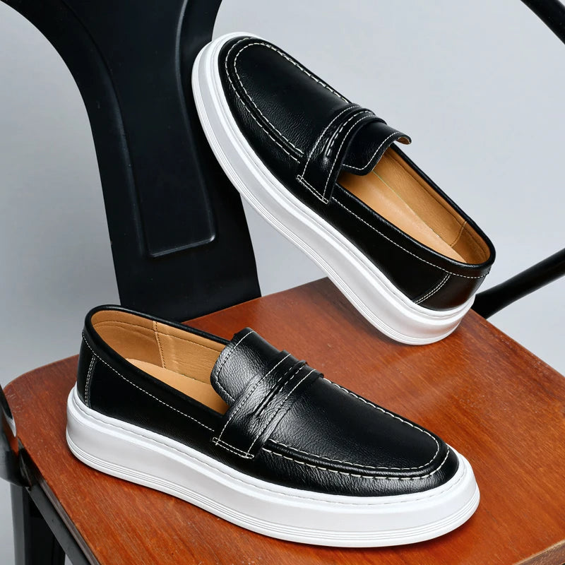 Kožené lodní boty Slip-On