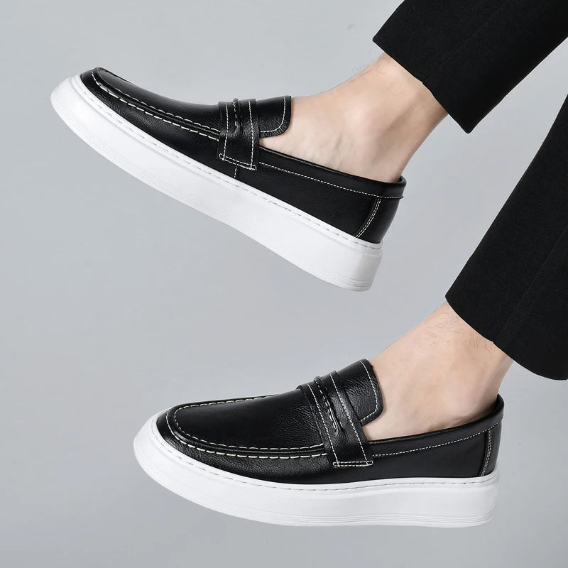 Kožené lodní boty Slip-On