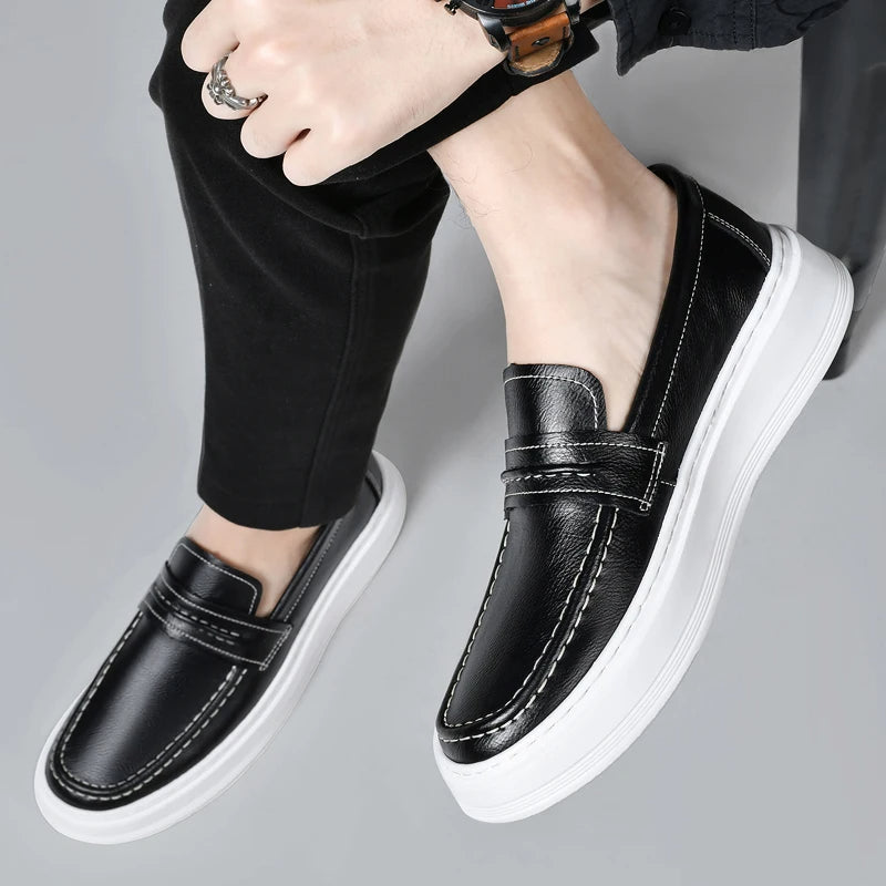 Kožené lodní boty Slip-On