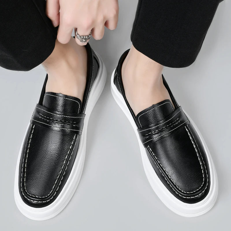 Kožené lodní boty Slip-On