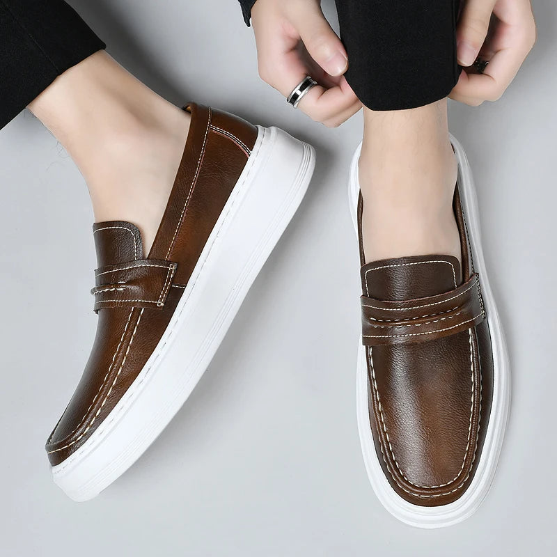Kožené lodní boty Slip-On