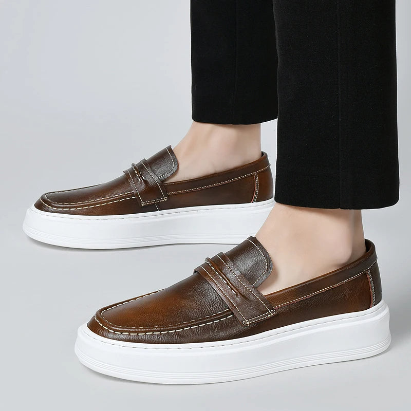 Kožené lodní boty Slip-On