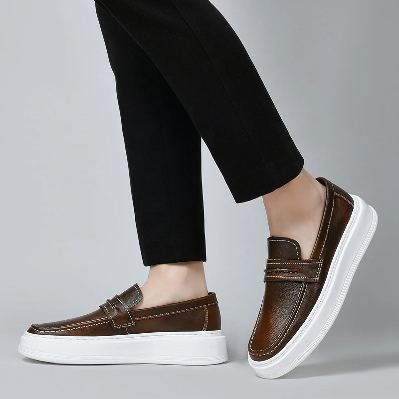 Kožené lodní boty Slip-On