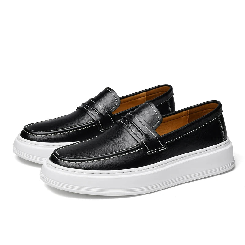 Kožené lodní boty Slip-On