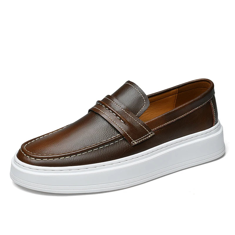 Kožené lodní boty Slip-On