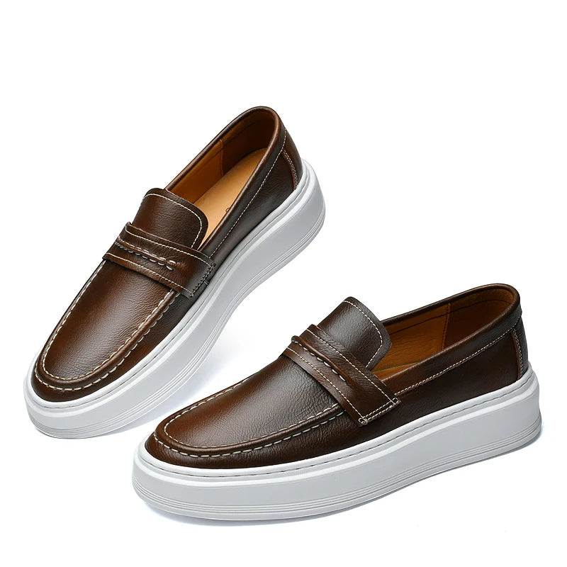 Kožené lodní boty Slip-On