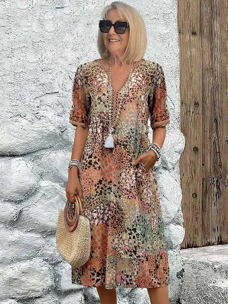 Anthea | Elegantní květinové midi šaty