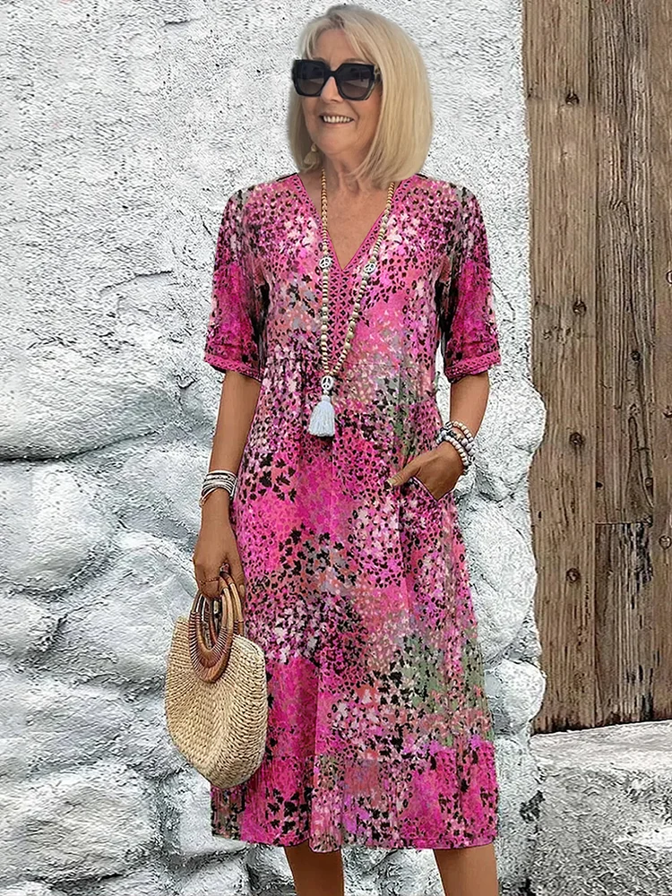 Anthea | Elegantní květinové midi šaty