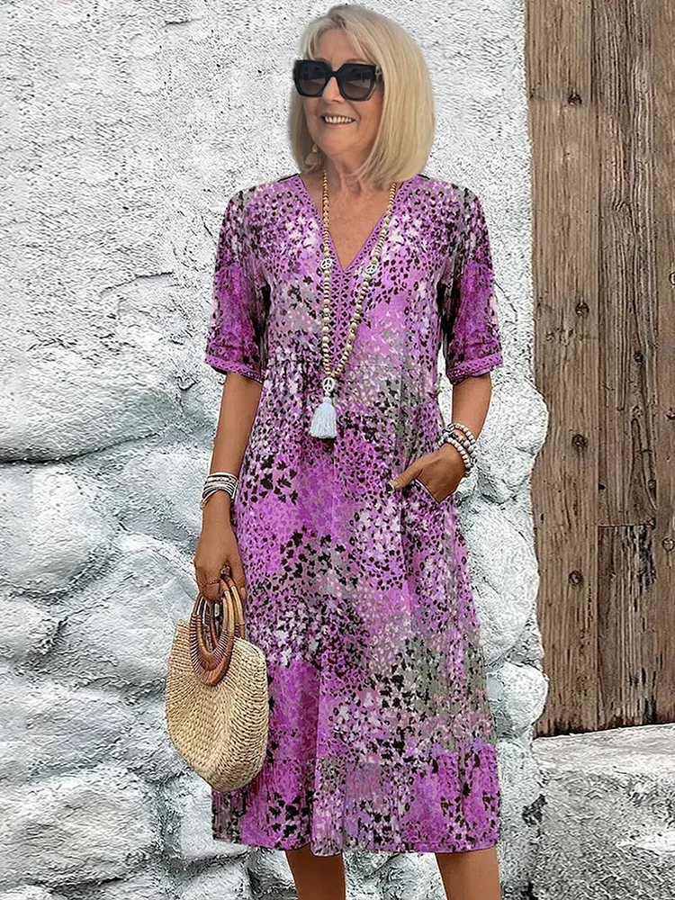 Anthea | Elegantní květinové midi šaty