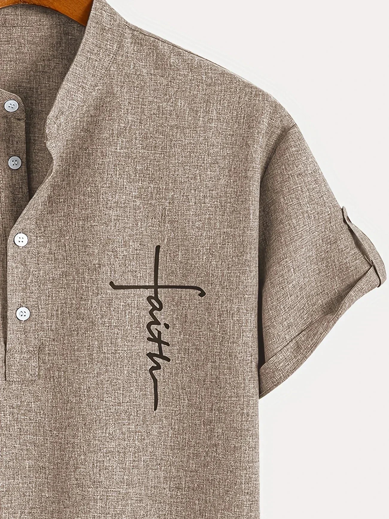 Leblanc™ | Elegantní košile s krátkým rukávem a vysokým límcem