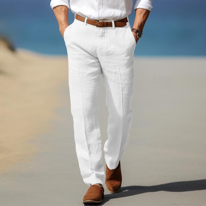 Elegantní Lněné Kalhoty