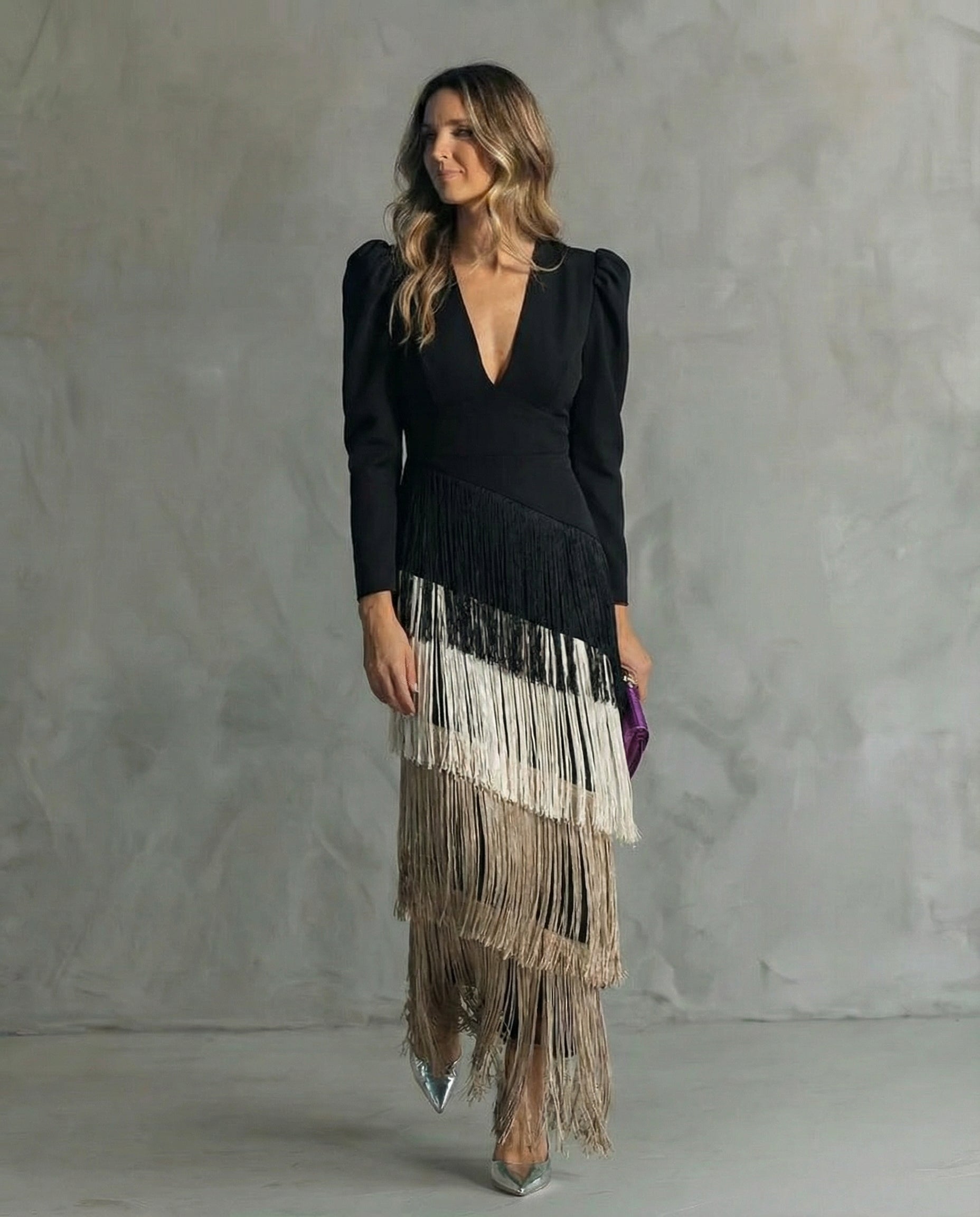 Chiara - Elegantní šaty s třásněmi