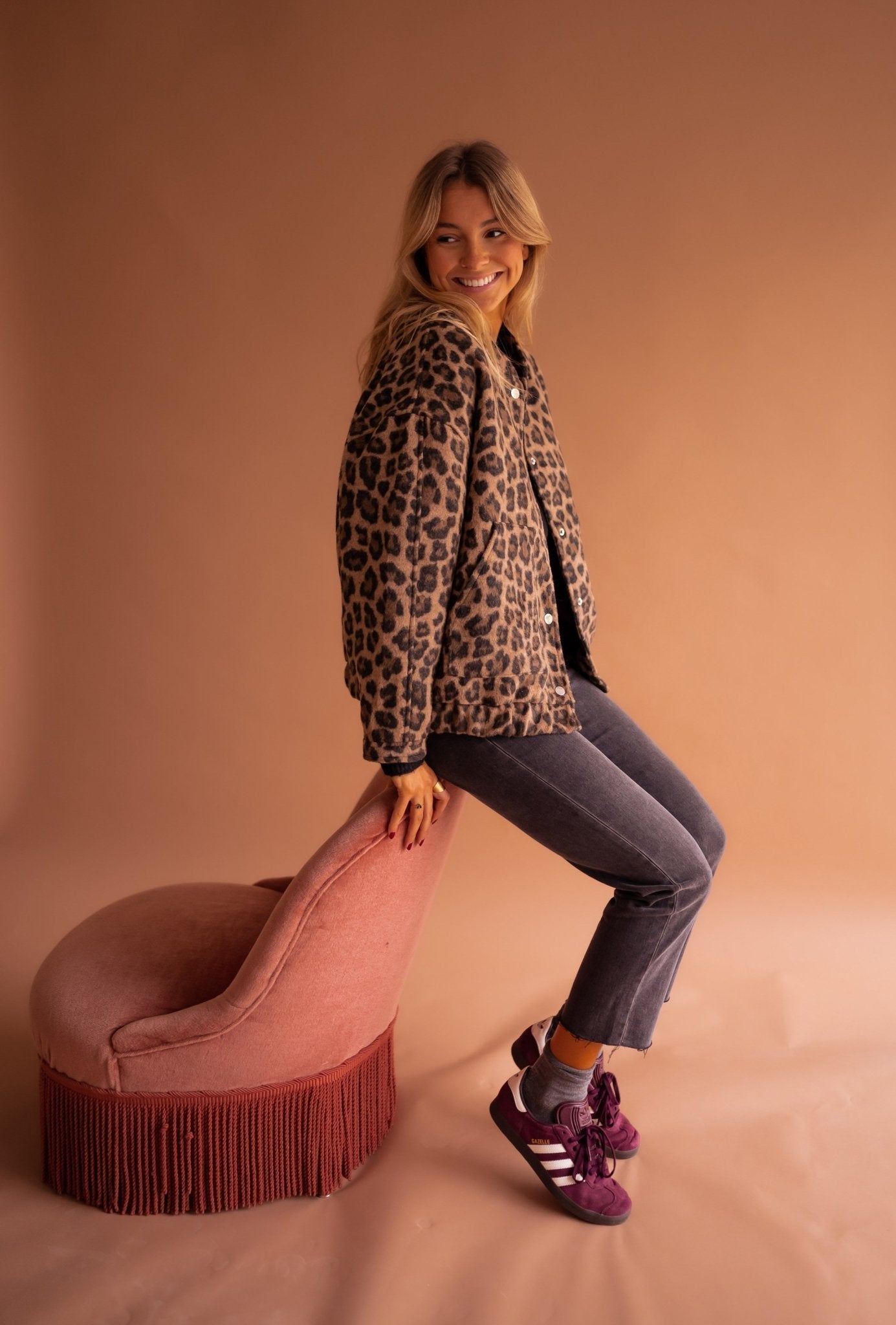 Rita | Trendy kabát s leopardím potiskem