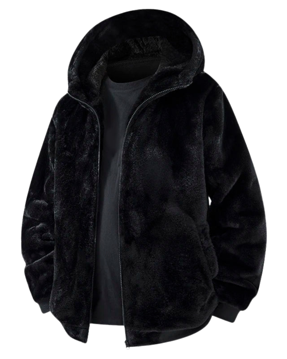 Parka s Kapucí z Umělé Srsti pro Muže