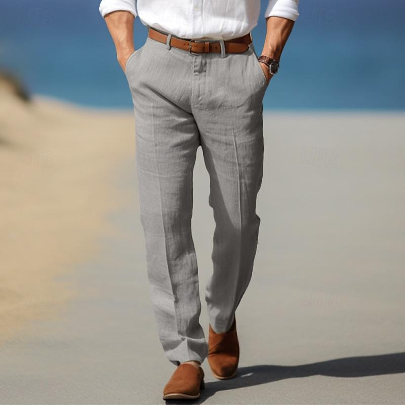 Elegantní Lněné Kalhoty