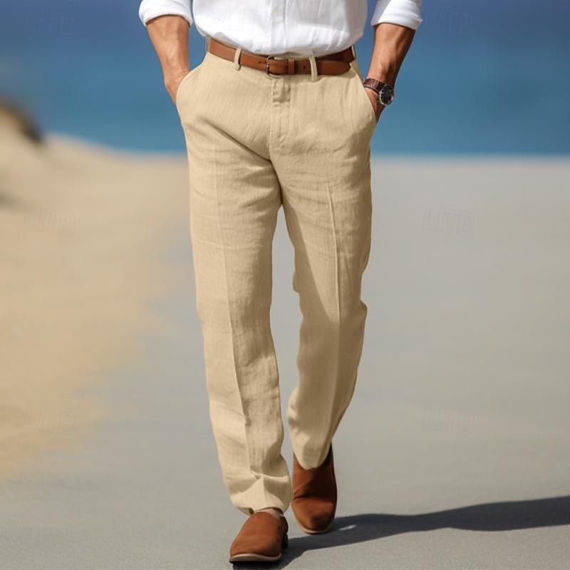 Elegantní Lněné Kalhoty